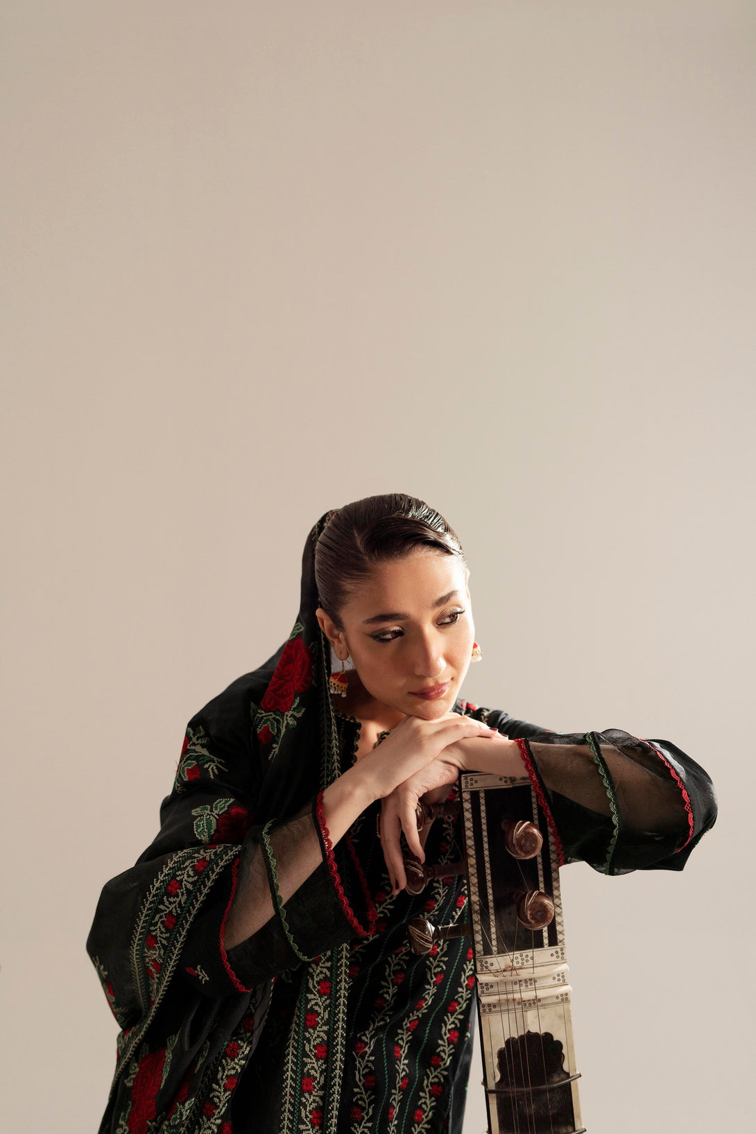 C3600A - Black Embroidered Lawn 3 Piece Suit by Taanabaana.pk